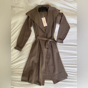 NWT Long Brown Cardigan with Oversized Collar